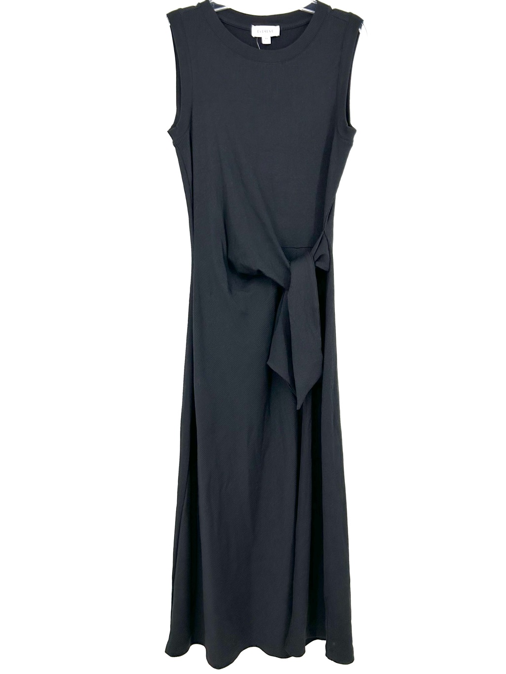 Evereve Aster Tank Dress Midi Ribbed Black